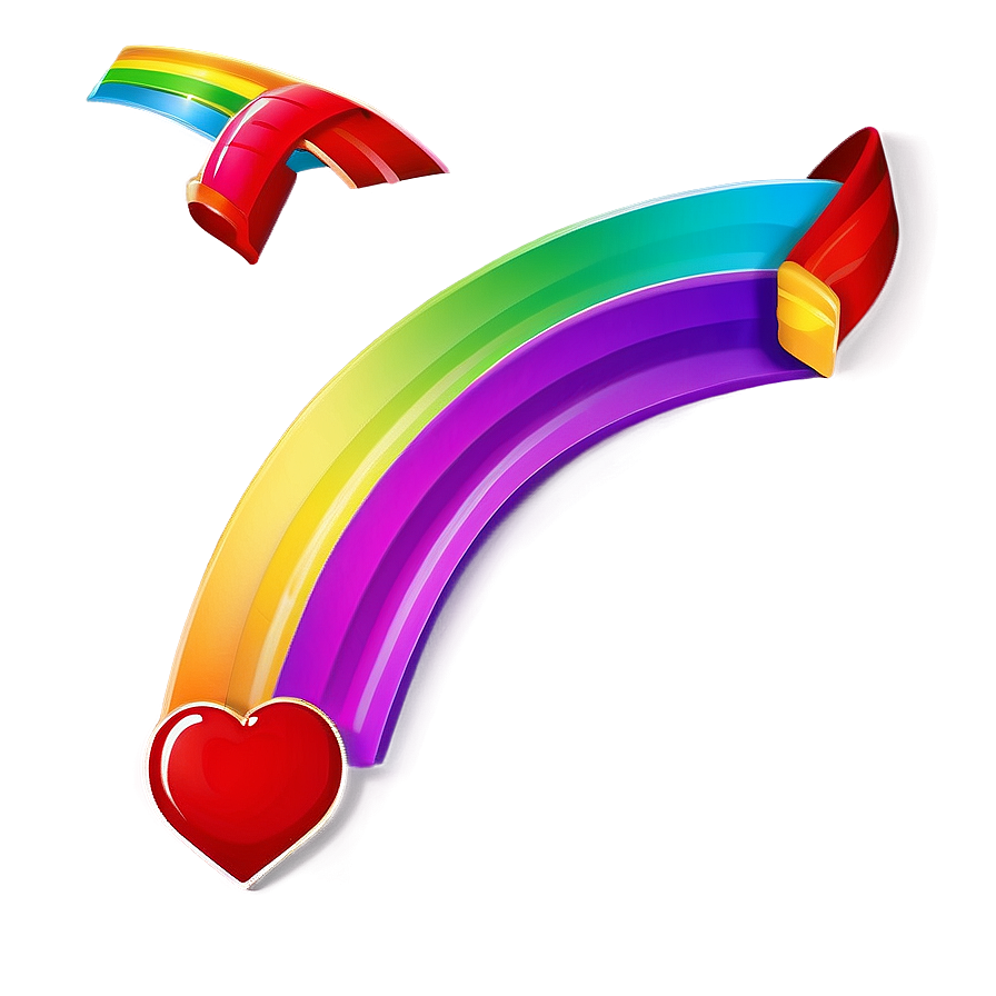 Cartoon Heart With Rainbows Png Fyq2