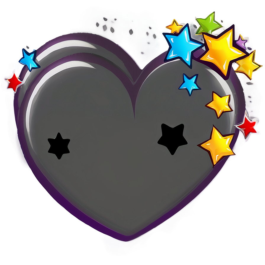 Cartoon Heart With Stars Png Wbm70