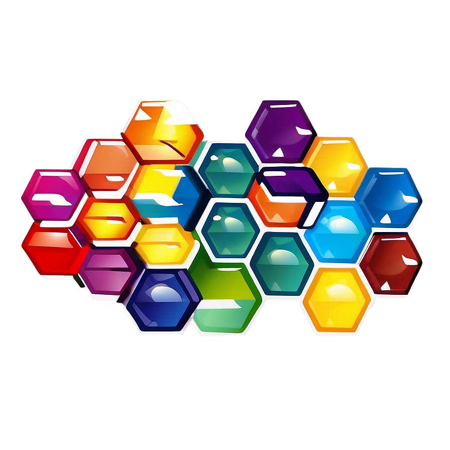 Cartoon Hexagon Pattern Png Djn