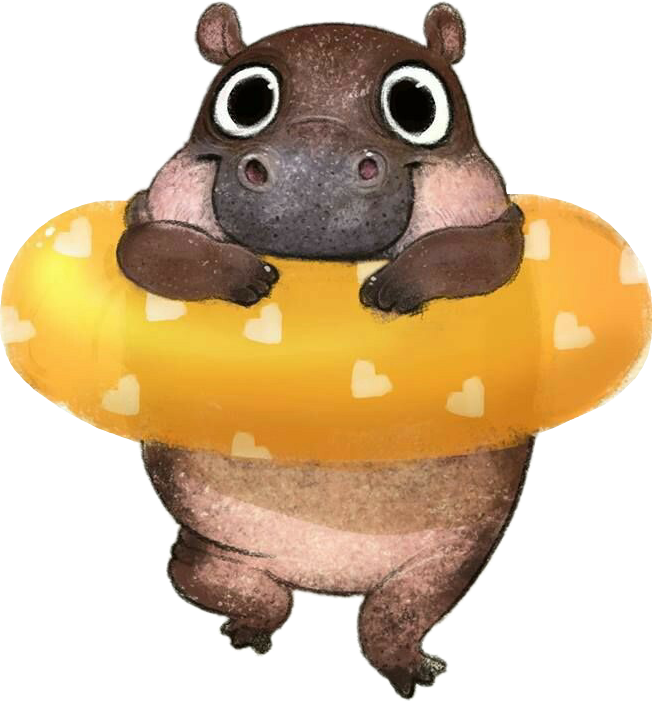 Cartoon Hippopotamus In Floatie