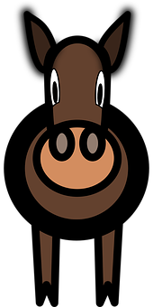 Cartoon Horse Black Background