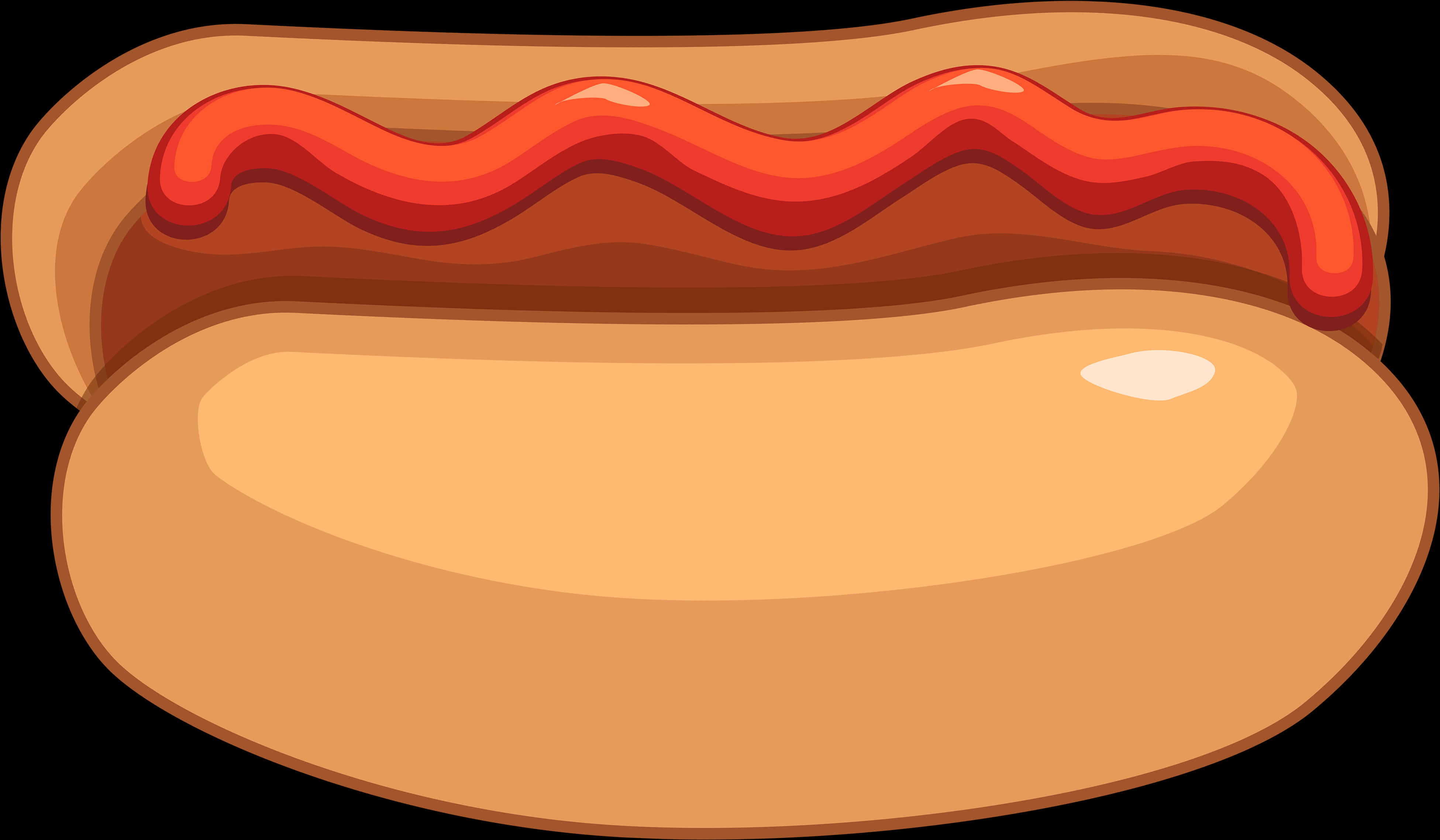 Cartoon Hot Dog With Ketchup