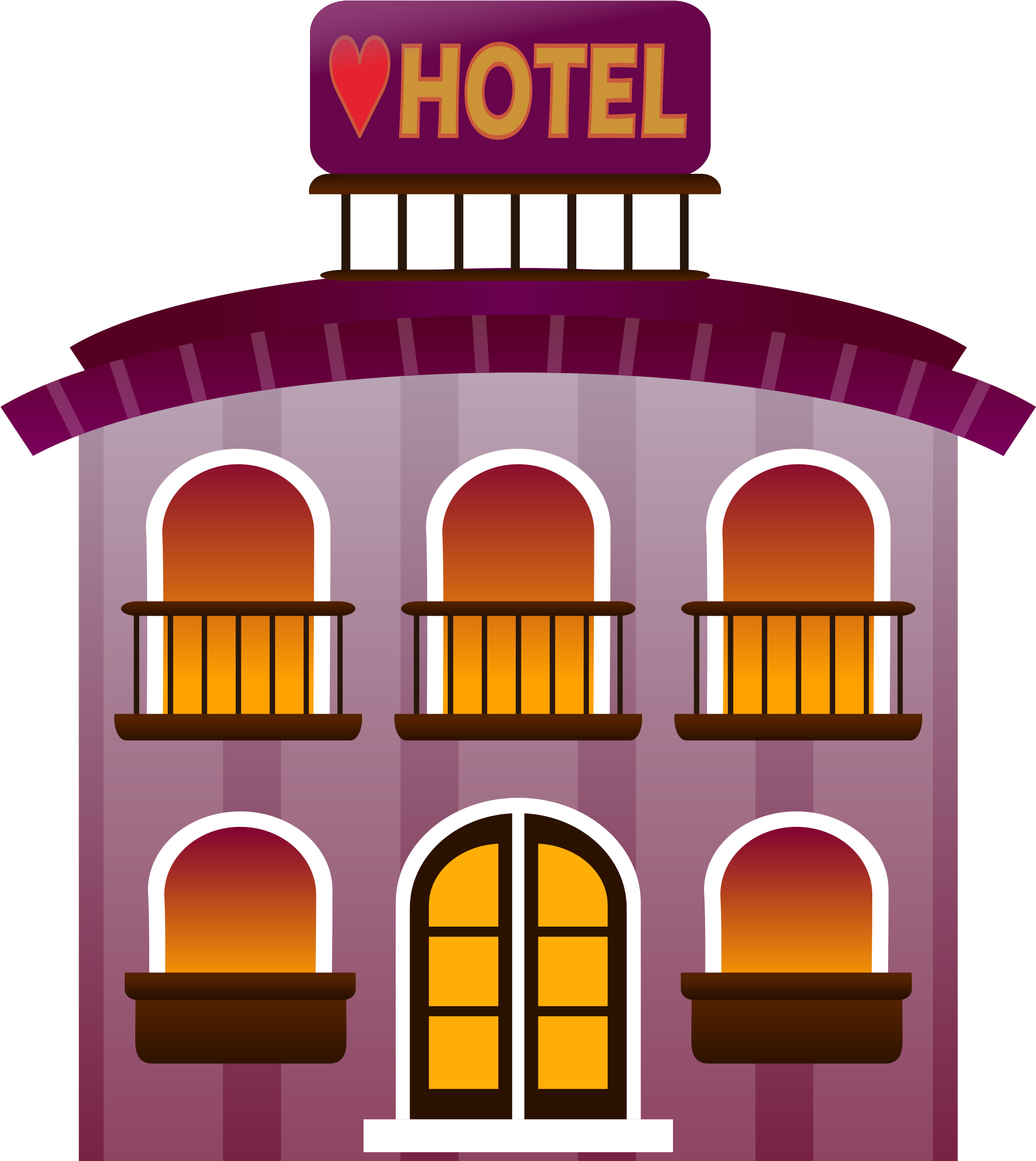 Cartoon Hotel Facade Graphic