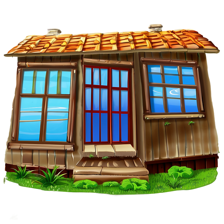 Cartoon House Windows Png 06112024