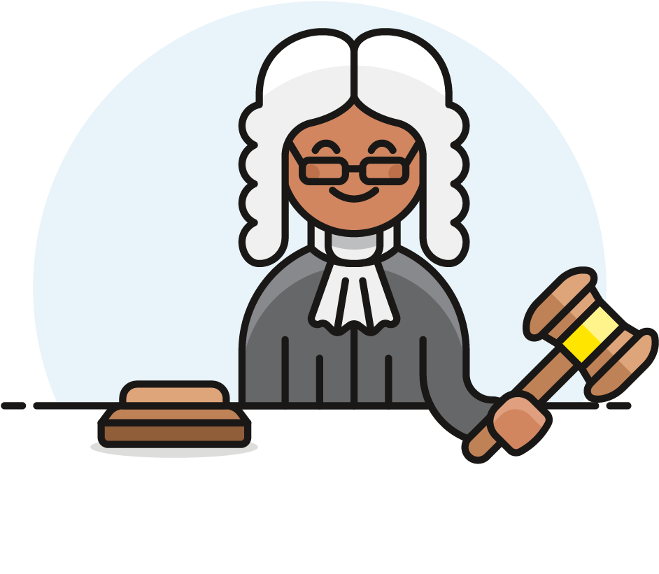 Cartoon Judge With Gavel