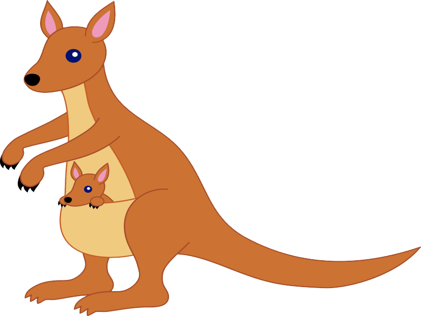 Cartoon Kangaroo With Joey.png