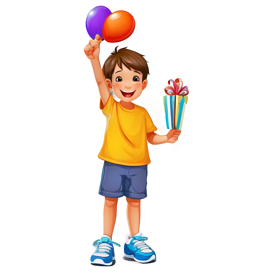 Cartoon Kid Celebrating Birthday Png 06132024