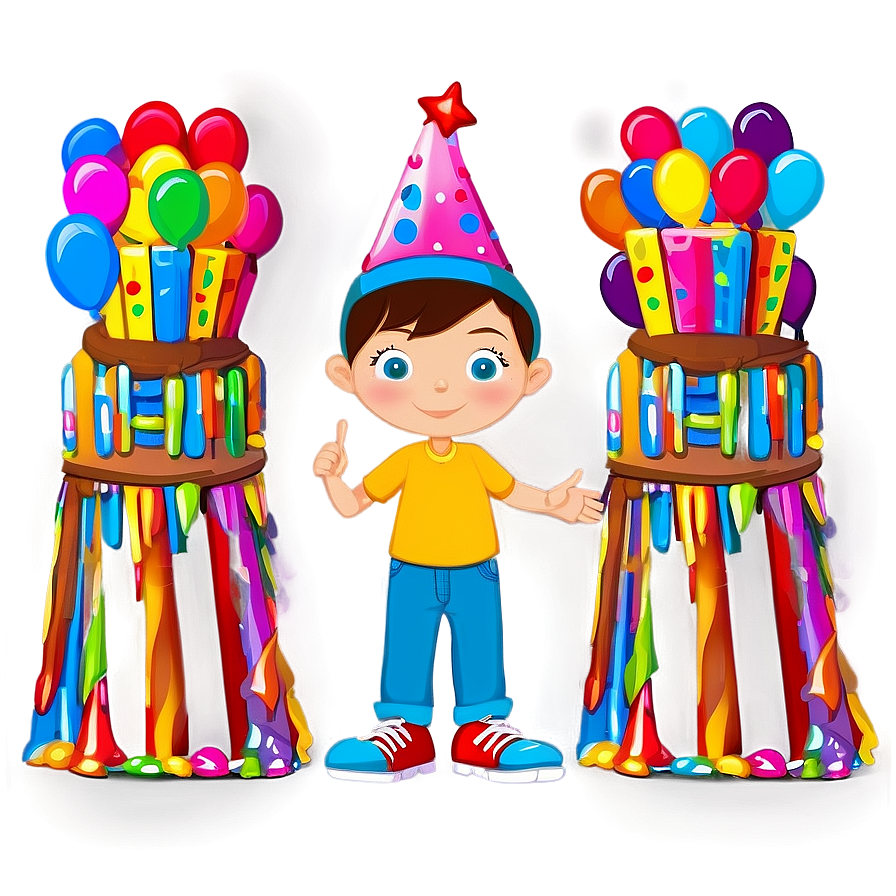 Cartoon Kid Celebrating Birthday Png Hlt93