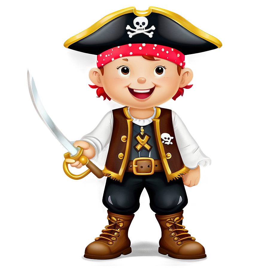 Cartoon Kid In Pirate Costume Png Lgg