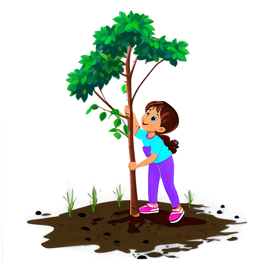 Cartoon Kid Planting Tree Png Wfg82