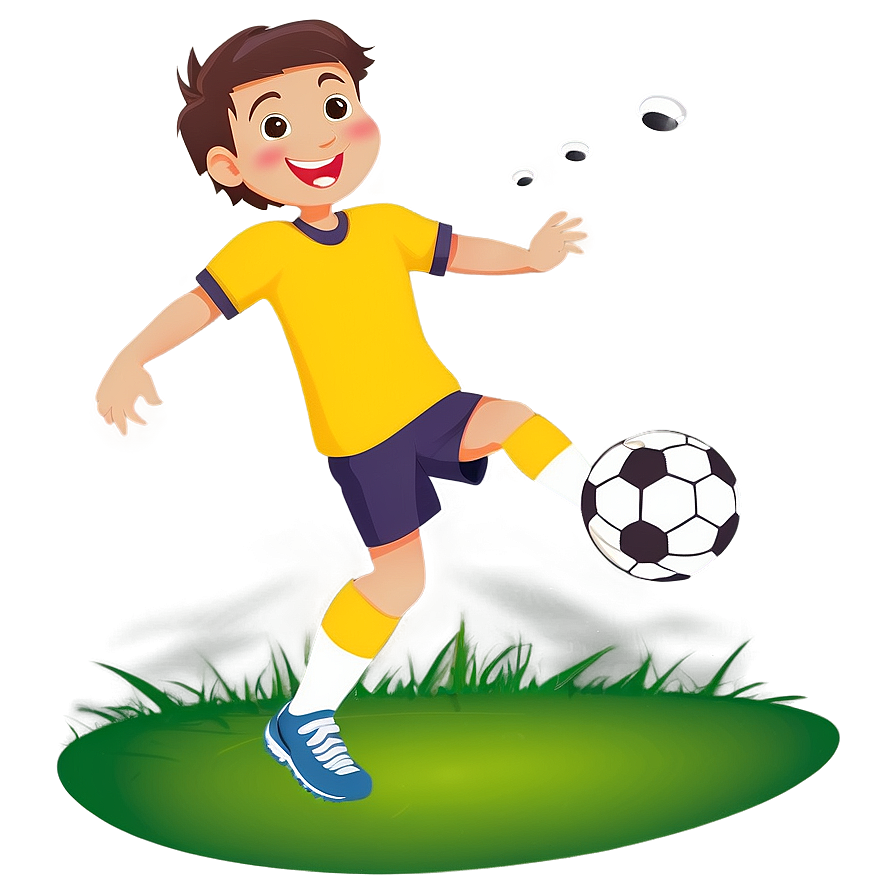 Cartoon Kid Playing Soccer Png Hcb