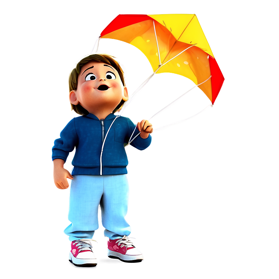 Cartoon Kid With Kite Png Ske