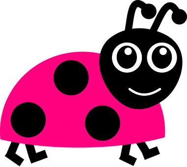 Cartoon Ladybug Smiling Graphic