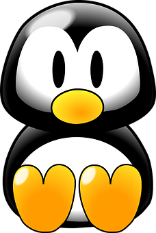 Cartoon Linux Penguin Graphic