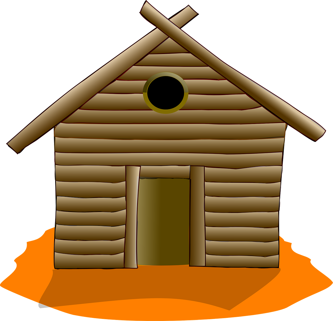 Cartoon Log Cabin Illustration.png