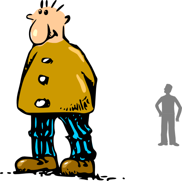 Cartoon Man Yellow Shirt Blue Pants