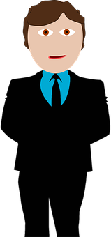 Cartoon Manin Blue Tie