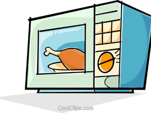 Cartoon Microwave Oven With Chicken