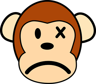 Cartoon Monkey Face Expression