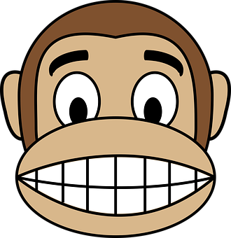 Cartoon Monkey Face Graphic