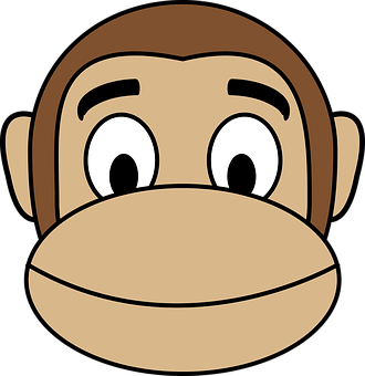 Cartoon Monkey Face Graphic