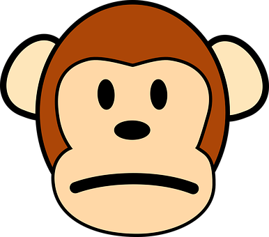 Cartoon Monkey Face Graphic