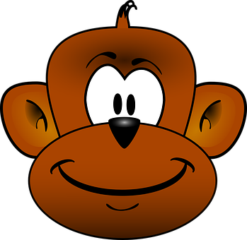 Cartoon Monkey Face Graphic