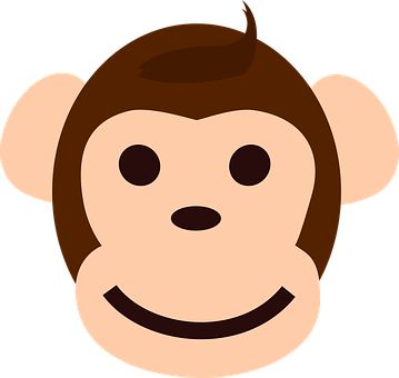 Cartoon Monkey Face Graphic