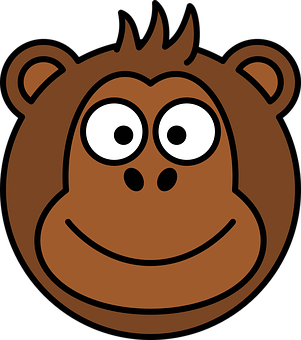 Cartoon Monkey Face Graphic