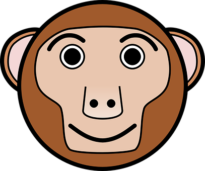 Cartoon Monkey Face Graphic