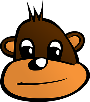 Cartoon Monkey Face Graphic