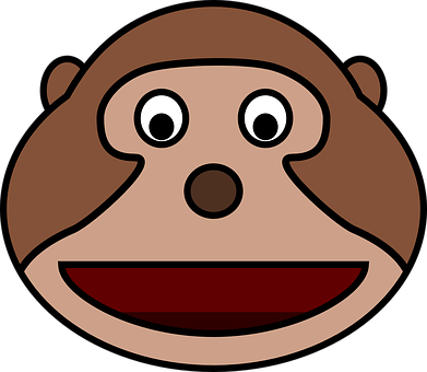 Cartoon Monkey Face Graphic