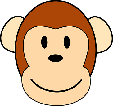 Cartoon Monkey Face Graphic