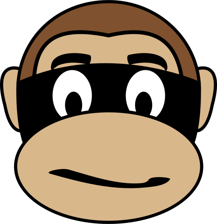 Cartoon Monkey Masked Gangster