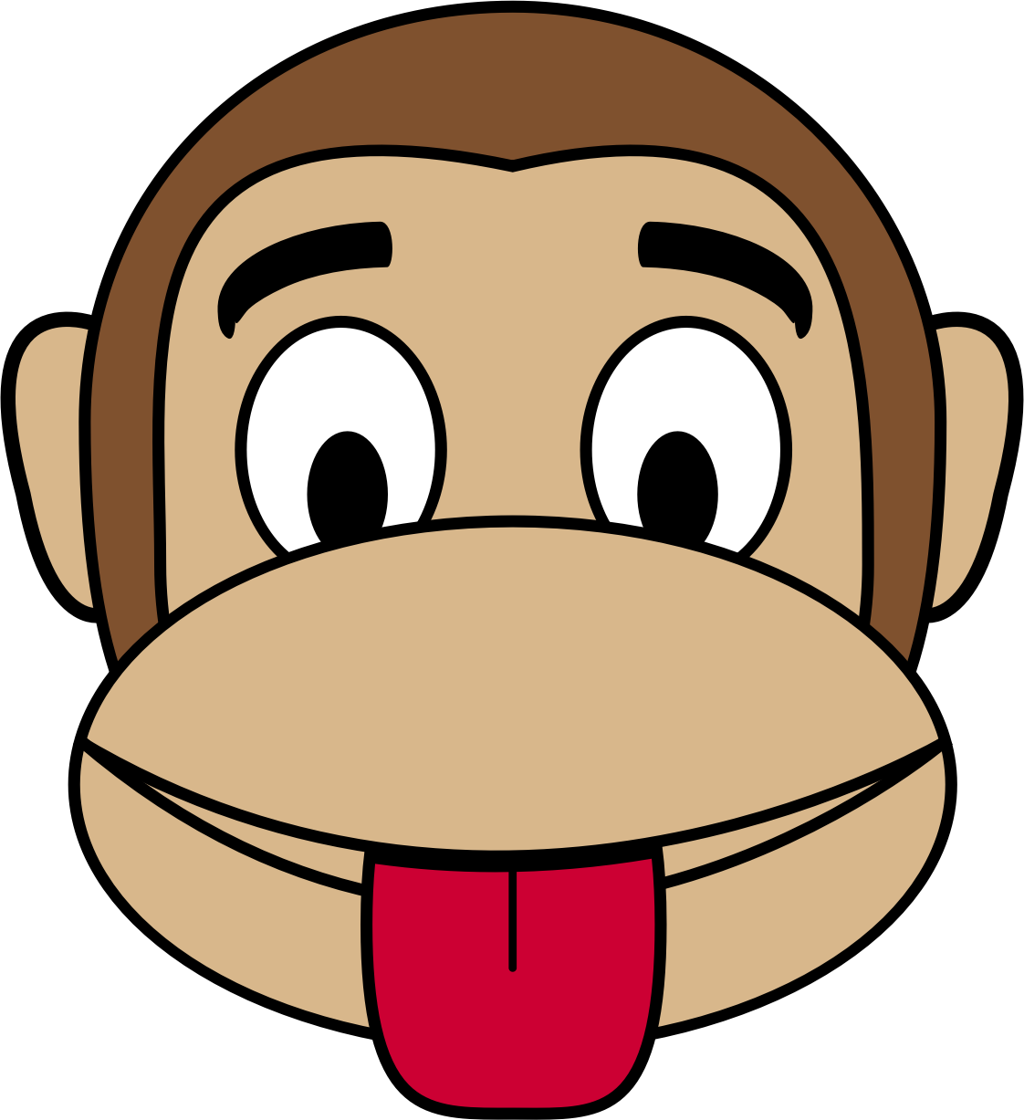 Cartoon Monkey Sticking Out Tongue