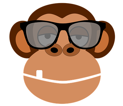 Cartoon Monkey With Glasses