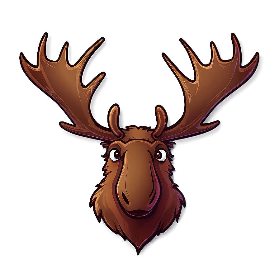 Cartoon Moose Head Graphic Png 92