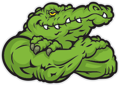 Cartoon Muscular Alligator