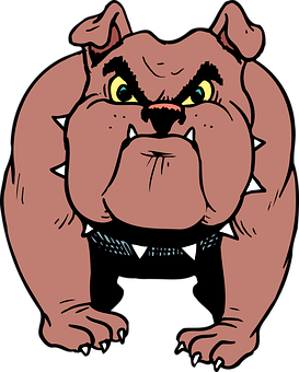 Cartoon Muscular Bulldog Graphic