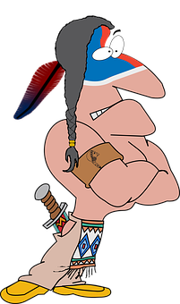 Cartoon Native American Warrior