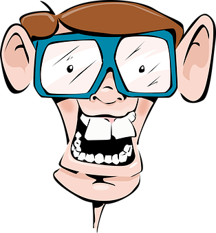 Cartoon Nerd Head Vector