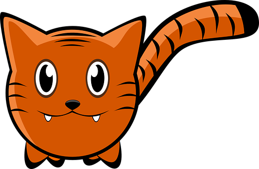 Cartoon Orange Cat Smiling