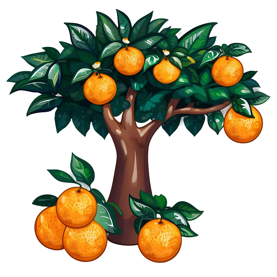 Cartoon Orange Tree Png 18