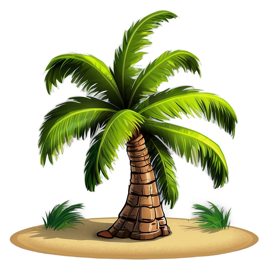 Cartoon Palm Tree Landscape Png Jhq