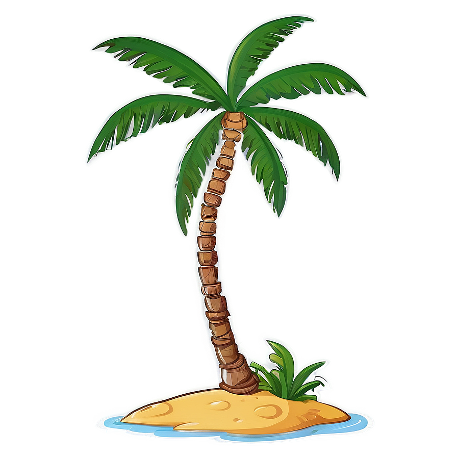 Cartoon Palm Tree On Island Png 45