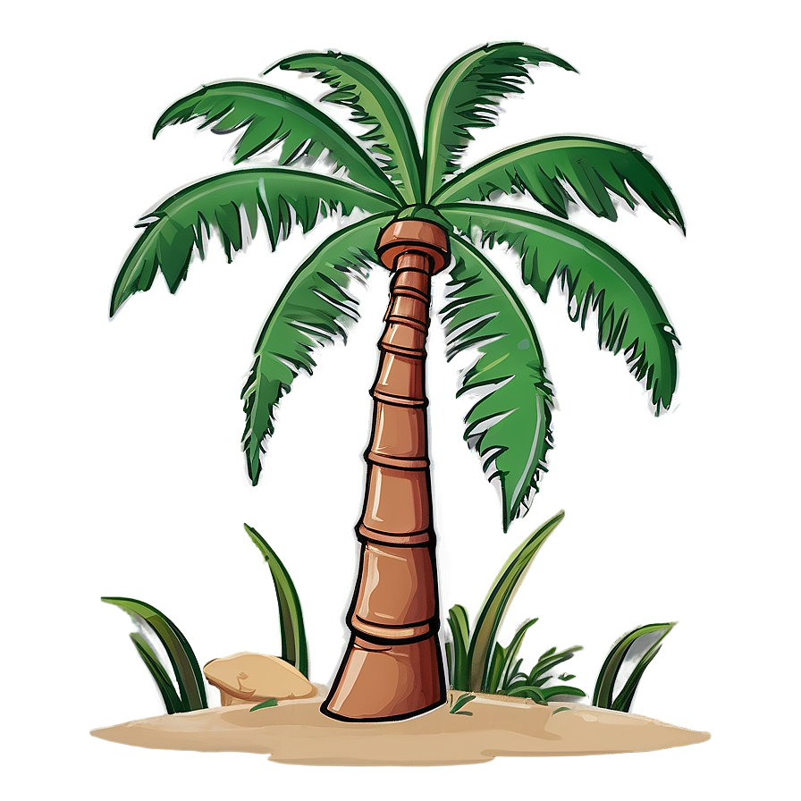 Cartoon Palm Tree Paradise Png 06212024