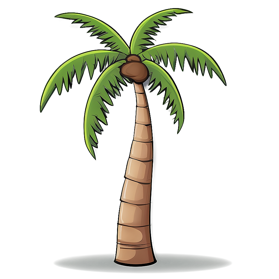 Cartoon Palm Tree With Coconuts Png Fni