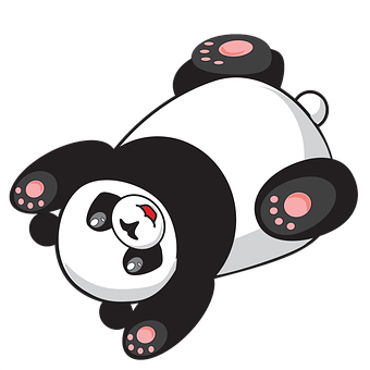 Cartoon Panda Lying Down