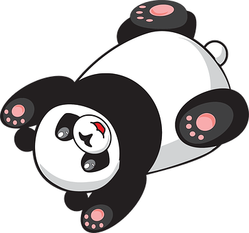 Cartoon Panda Lying Down_ Vector