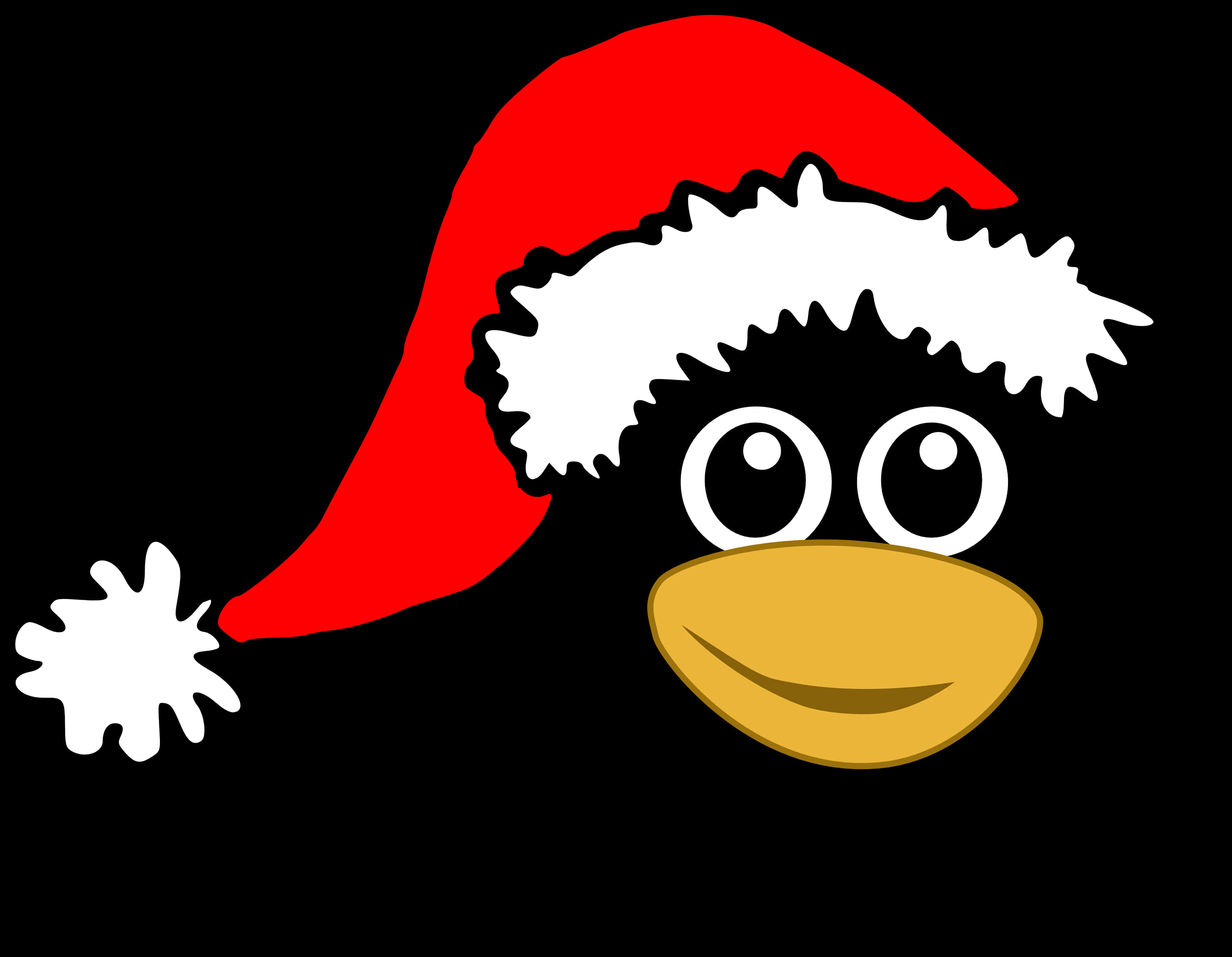 Cartoon Penguinin Santa Hat